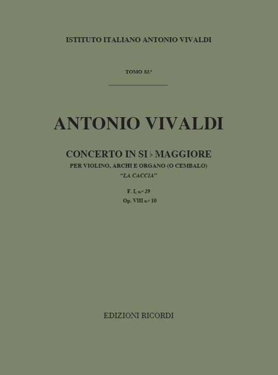Concerto in sib maggiore op.8,10&nbsp;&nbsp;per violino, archi e organo (cembalo)&nbsp;&nbsp;partitura