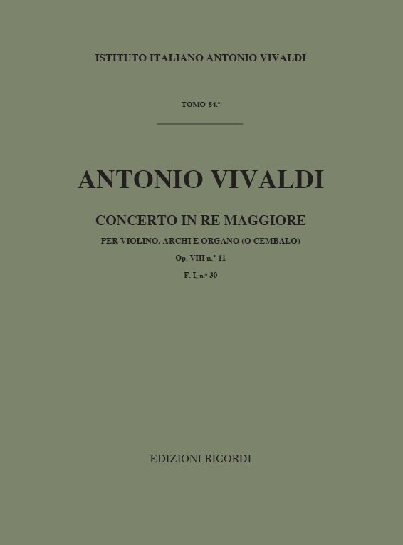 A. Vivaldi Concerti Per Vl., Archi E B.C.: In Re Op.VIII&nbsp;&nbsp;Orchestral material (for sale)&nbsp;&nbsp;