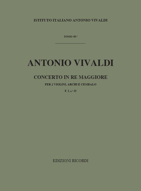 Concerto re maggiore F.I:35 für&nbsp;&nbsp;2 Violinen, Streicher und Cembalo&nbsp;&nbsp;Partitur