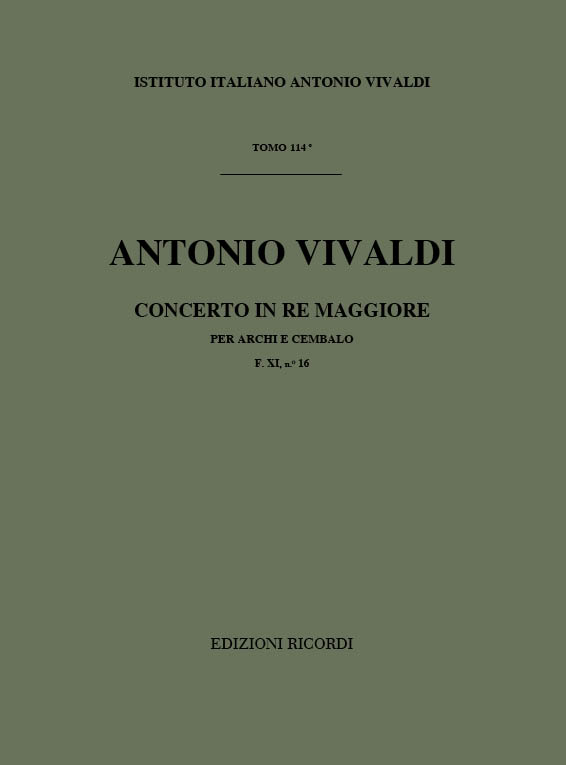 Concerto in  Re maggiore RV123&nbsp;&nbsp;per archi e cembalo&nbsp;&nbsp;partitura
