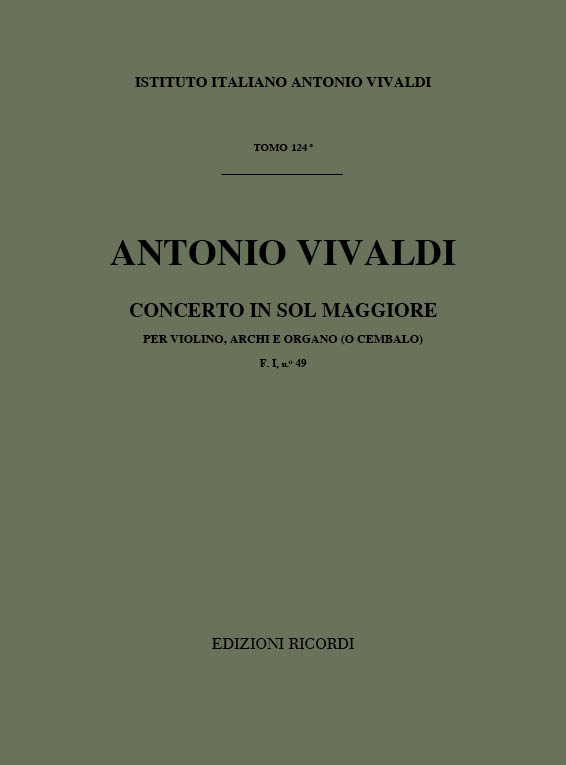 A. Vivaldi Concerti Per Vl. Archi E B.C.: In Sol Op.Ix N.10&nbsp;&nbsp;Concerti Per Violino&nbsp;&nbsp;