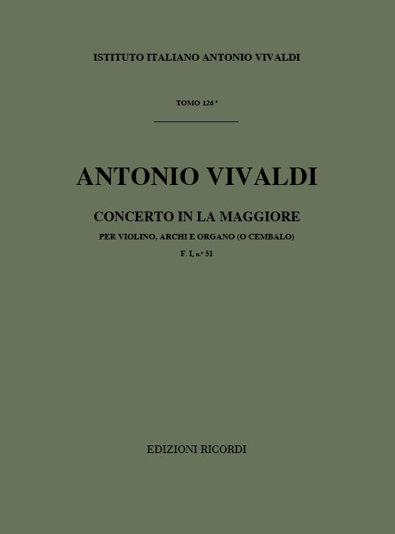 A. Vivaldi Concerti Per Vl. Archi E B.C.:&nbsp;&nbsp;Concerti Per Violino&nbsp;&nbsp;