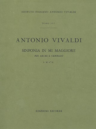 Sinfonia in mi maggiore F.XI no.18&nbsp;&nbsp;per archi e cembalo&nbsp;&nbsp;partitura