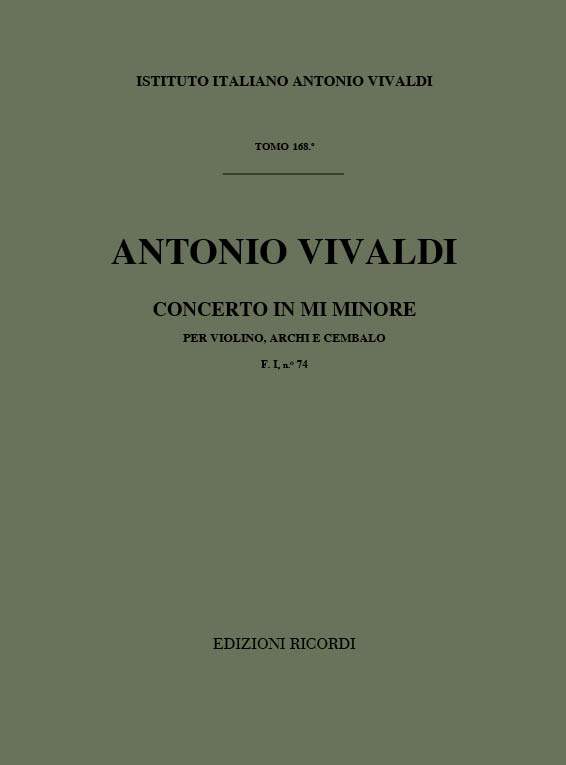 Concerto in mi minore Rv281&nbsp;&nbsp;per violino, archi e cembalo&nbsp;&nbsp;partitura