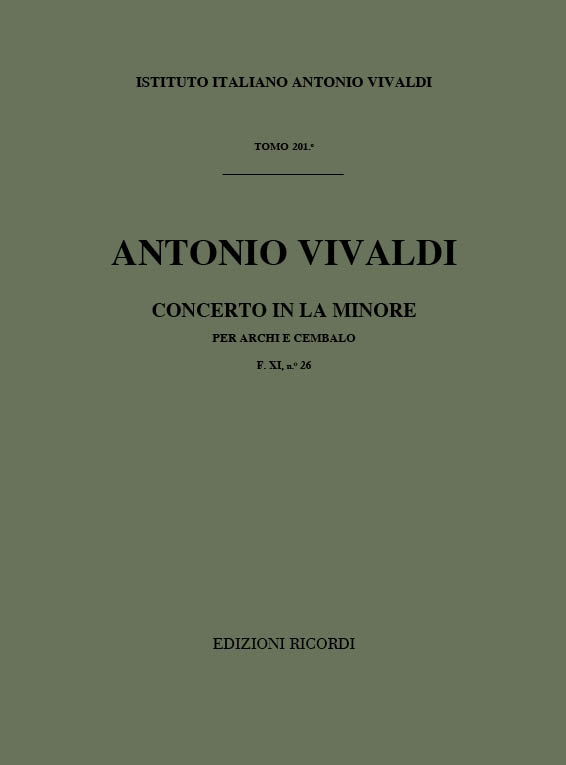 A. Vivaldi Concerti Per Archi E B.C.: In La Min. Rv 161&nbsp;&nbsp;Concerti Per 2 Sinfonie Per Archi&nbsp;&nbsp;