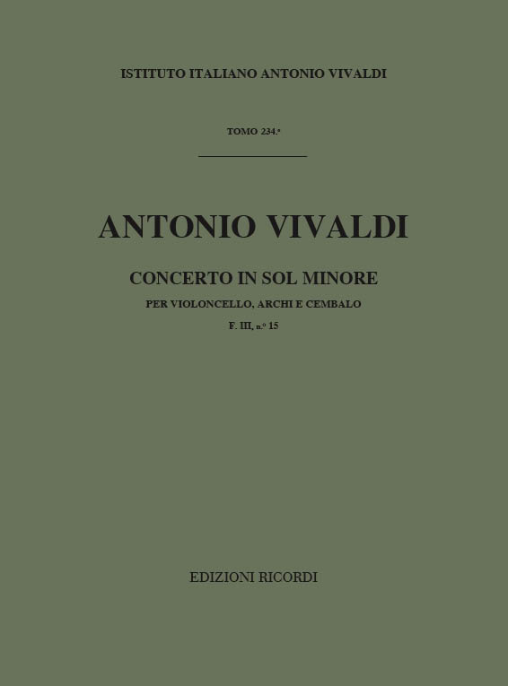 Concerto sol minore F.III:15&nbsp;&nbsp;per violoncello, archi e bc&nbsp;&nbsp;partitura