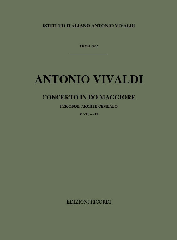 Concerti in C major FVII/11 (RV450)  for oboe, strings and harpsichord  score
