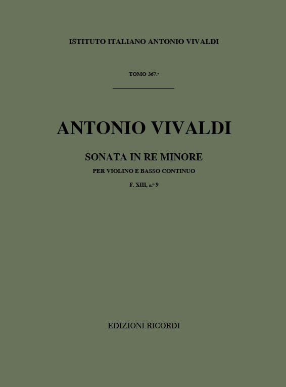 Sonate in Re Minore F.XIII no.9 RV 15&nbsp;&nbsp;per violino e basso continuo&nbsp;&nbsp;