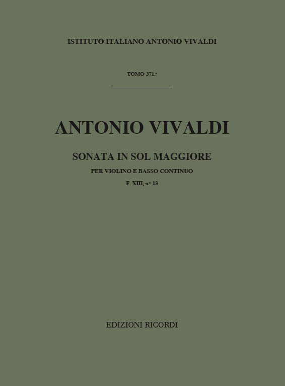 Sonata in sol maggiore F.XIII:13 (RV25)&nbsp;&nbsp;per violino e basso continuo&nbsp;&nbsp;partitura