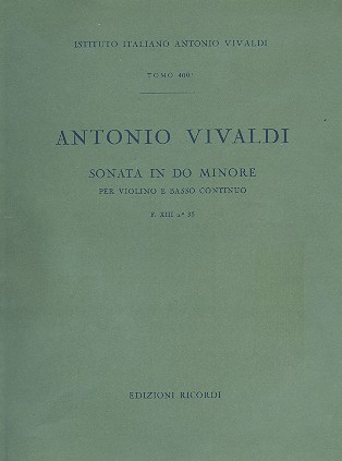 Sonate c-Moll op.2,7 RV8 für Violine und Bc&nbsp;&nbsp;Partitur&nbsp;&nbsp;