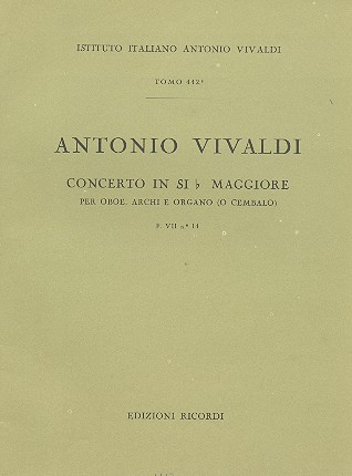 Concerto in sib maggiore F.VII no.14&nbsp;&nbsp;per oboe, archi e organo (cembalo)&nbsp;&nbsp;partitura