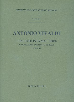 Konzert F-Dur RV456 für Oboe, Streicher&nbsp;&nbsp;und Orgel (Cembalo)&nbsp;&nbsp;Partitur