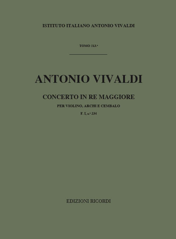 A. Vivaldi Concerti Per Vl., Archi E B.C.: In Re Rv 227&nbsp;&nbsp;Concerti Per Violino&nbsp;&nbsp;
