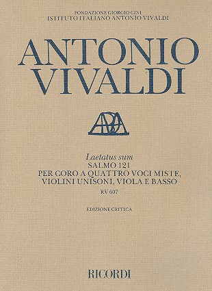 Laetatus sum RV607 für gem Chor,&nbsp;&nbsp;Streicher und Bc&nbsp;&nbsp;Partitur