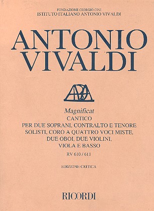 Magnificat RV610/611 for soloists,&nbsp;&nbsp;mixed chorus and orchestra&nbsp;&nbsp;study score