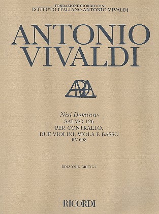 Nisi Dominus RV608 per contralto,&nbsp;&nbsp;2 violini, viola e basso&nbsp;&nbsp;partitura