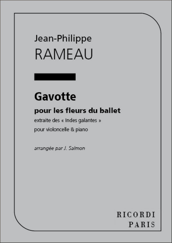 Rameau  Gavotte Violoncelle Et Piano (Salmon  Violoncello  