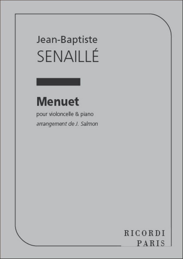 Senaille  Menuet Violoncelle Et Piano (Salmon  Violoncello  
