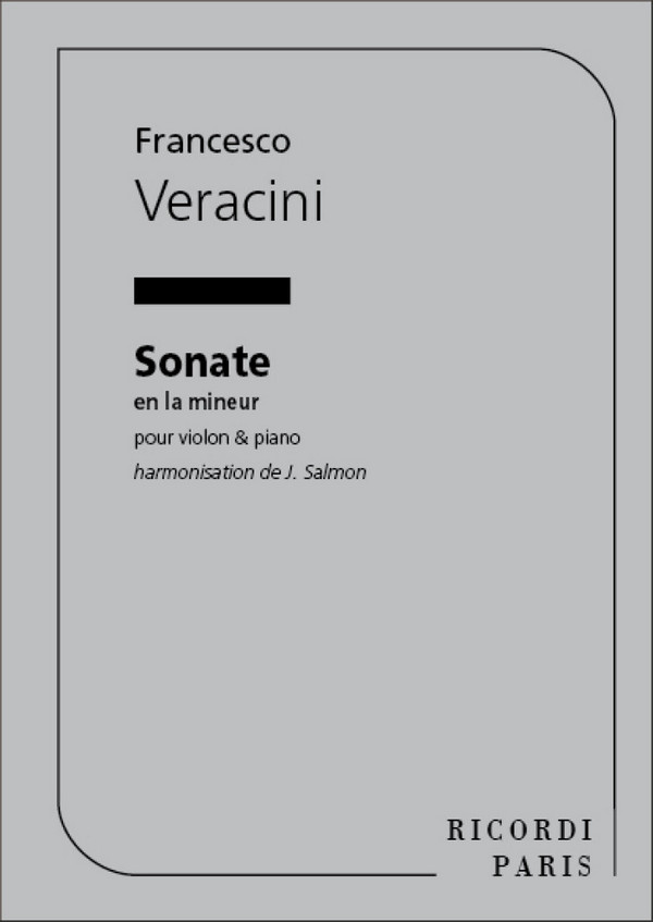 Veracini Sonate En La Mineur Violon Et Piano (Salmon )  Violino E Pianoforte  