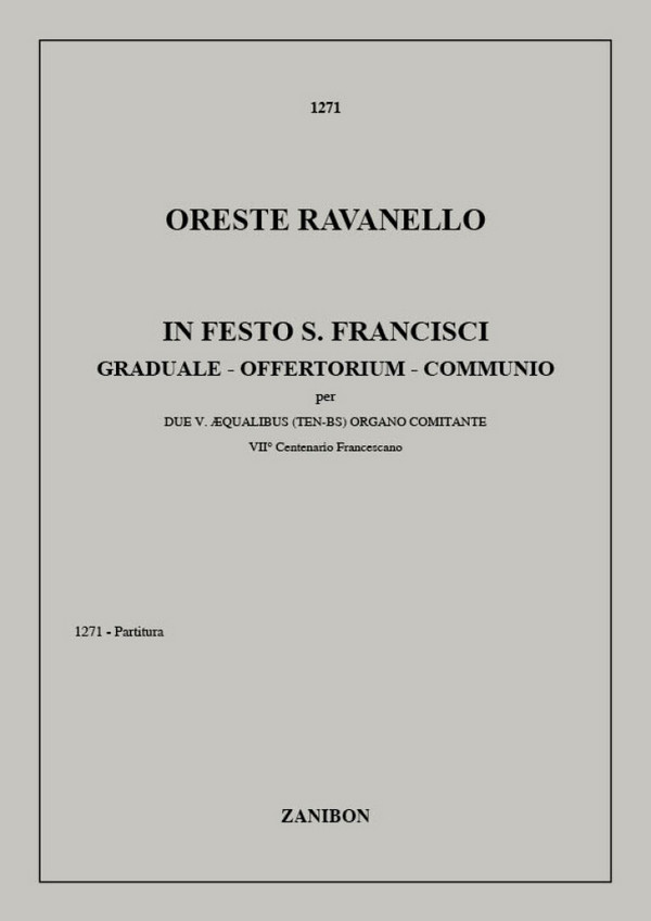 O. Ravanello In Festo S. Francisci  Voice and various instruments  