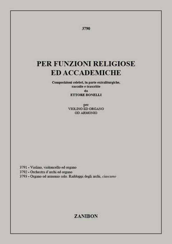 Various Per Funzioni Religiose E Accademie  Violin and Various Instruments  