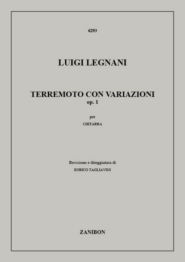 L. Legnani Terremoto Con Variazioni Op. 1 (Tagliavini  Guitar / Lute  