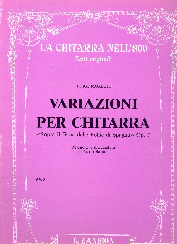 Variazioni sopra Il tema delle Follie Di Spagna op.7  per chitarra  