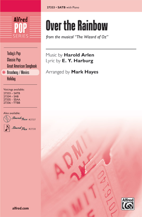 Over the Rainbow  for mixed chorus and instruments  vocal score