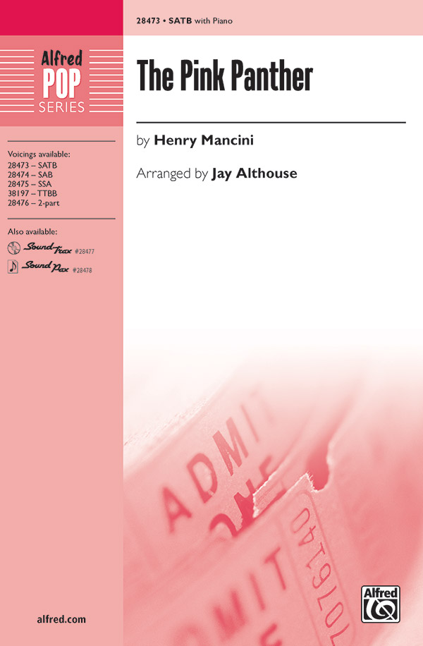The Pink Panther for mixed  chorus and piano  score