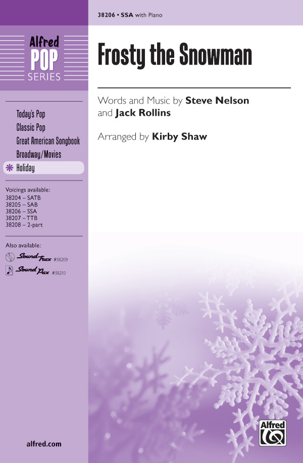Frosty The Snowman   for female choir (SSA) and piano  choral score
