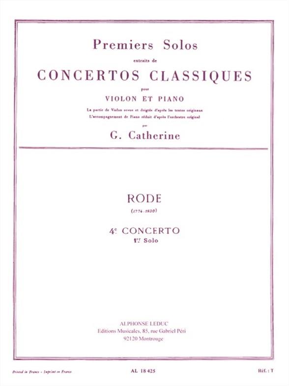 Solo no.1 du concerto no.4  pour violon et piano  