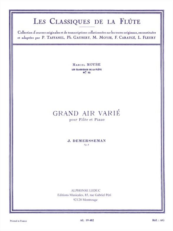 Grand Air varié op.3  pour flûte et piano  