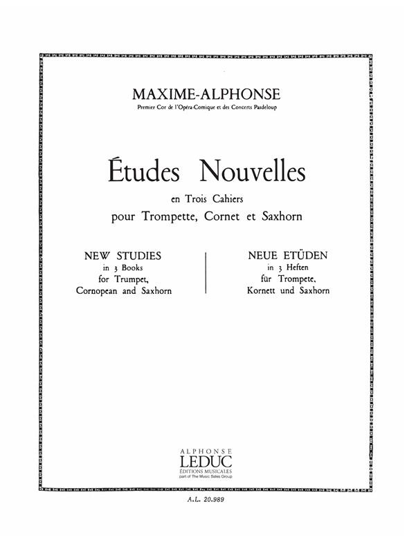 Etudes nouvelles vol.3 - 10 grandes études nouvelles melodiques&nbsp;&nbsp;pour trompette, cornet ou saxhorn&nbsp;&nbsp;