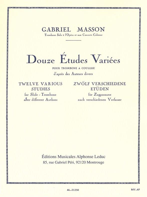 12 Etudes variées&nbsp;&nbsp;pour trombone à coulisse (fr/en/dt)&nbsp;&nbsp;