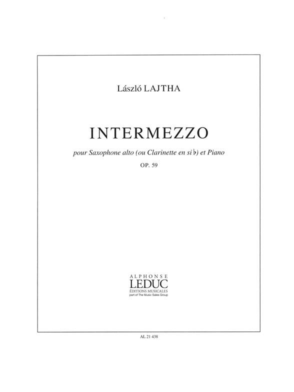 Intermezzo op.59&nbsp;&nbsp;pour saxophone alto (clarinette) et piano&nbsp;&nbsp;