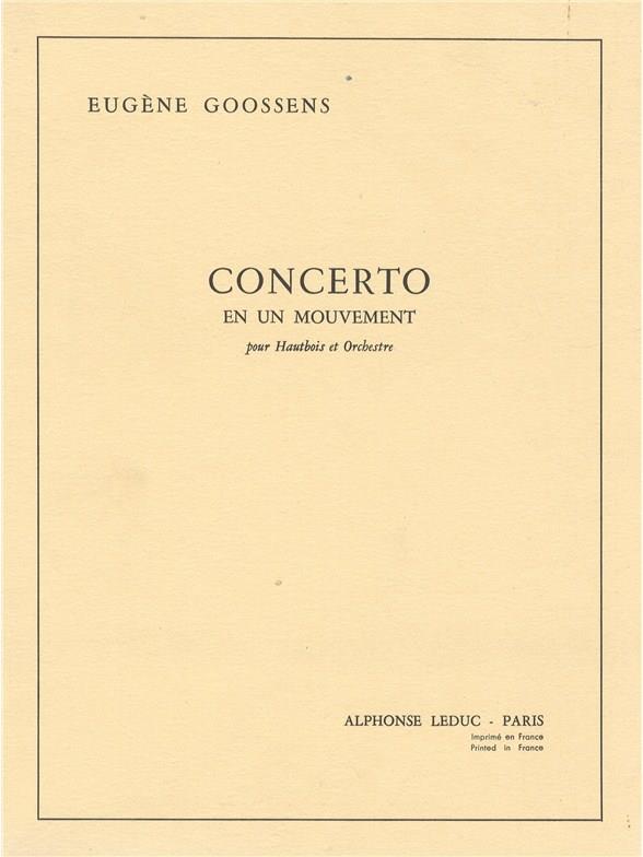 Concerto en un mouvement  pour hautbois et orchestre  partition de poche