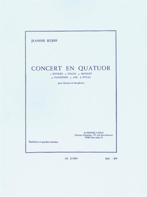 Concerto en Quatuor pour 4 saxophones&nbsp;&nbsp;(SATBar)partition et parties&nbsp;&nbsp;