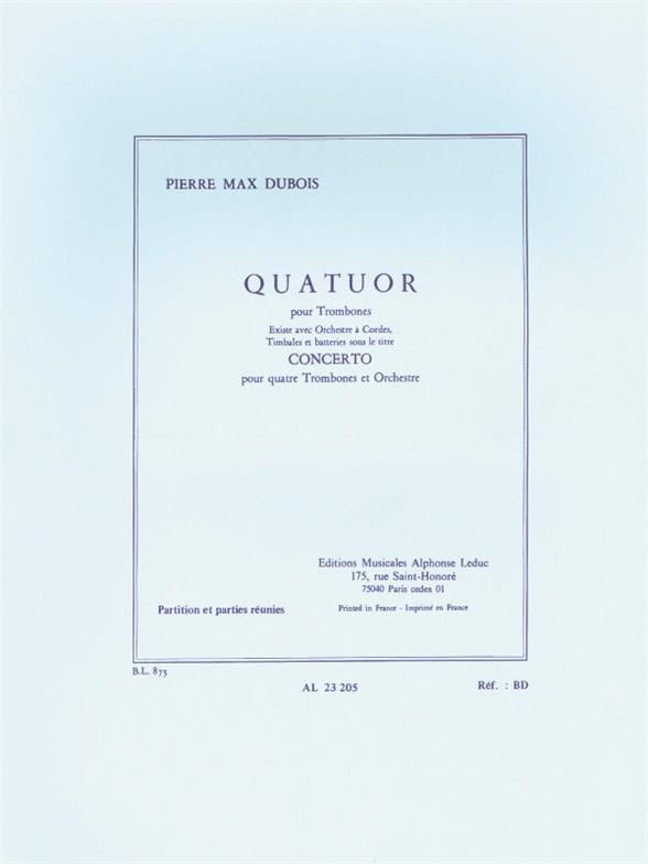 Quatuor  pour 4 trombones  partition et parties