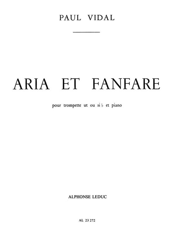 Aria et fanfare&nbsp;&nbsp;pour trompette ut ou sib et piano&nbsp;&nbsp;