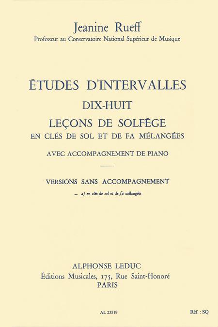 Études d'Intervalles : 18 Lecons de Solfège&nbsp;&nbsp; &nbsp;&nbsp;