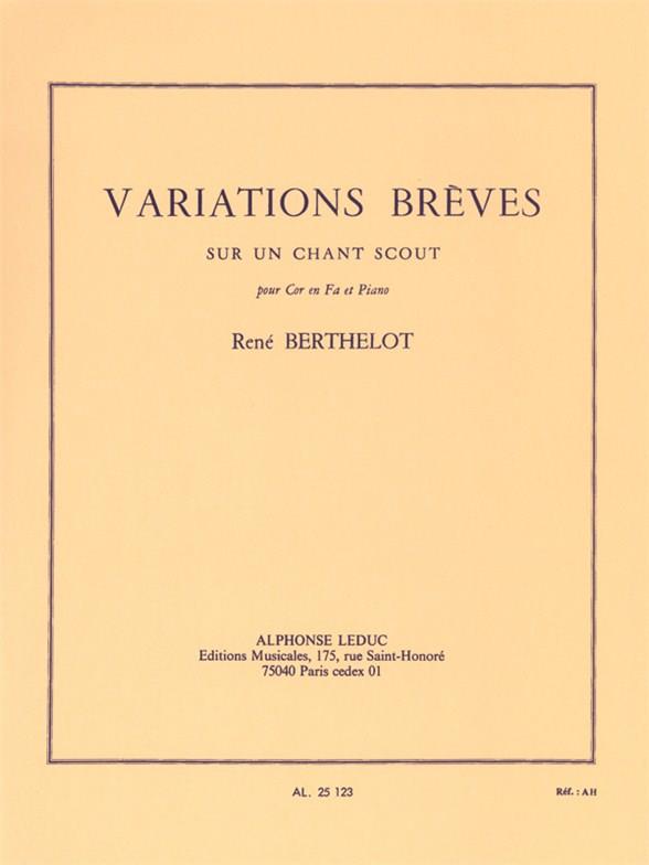 Variations breves sur un chant  pour cor en fa et piano  