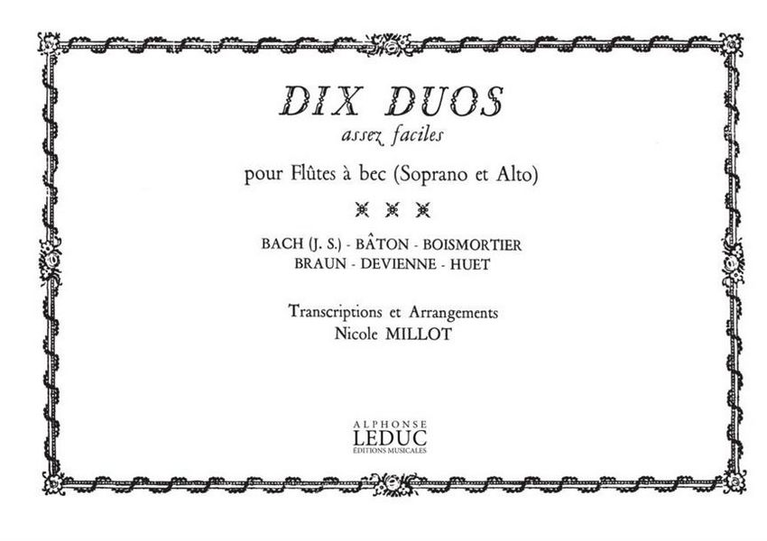 10 Duos assez faciles  for soprano and alto recorders  playing score