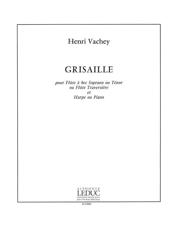 Grisaille  pour flûte à bec soprano (ténor) et harpe (piano)  