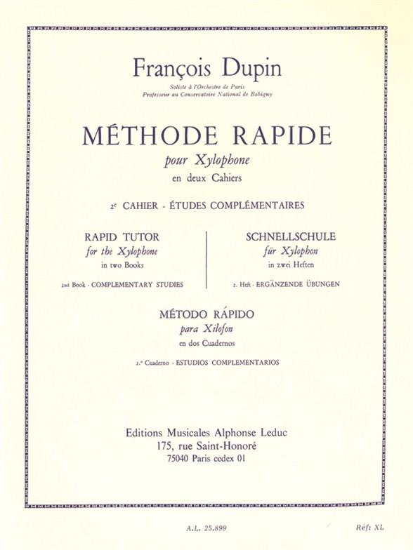 Méthode rapide vol.2&nbsp;&nbsp;pour xylophone (fr/en/dt/kast)&nbsp;&nbsp;
