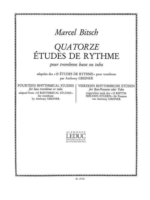 14 Études de Rythme  pour trombone basse (tuba)  