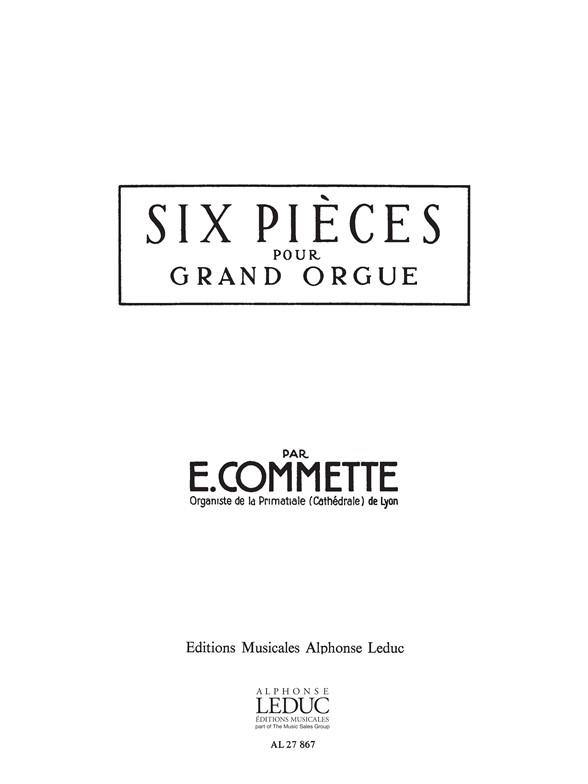 6 Pièces&nbsp;&nbsp;pour orgue&nbsp;&nbsp;