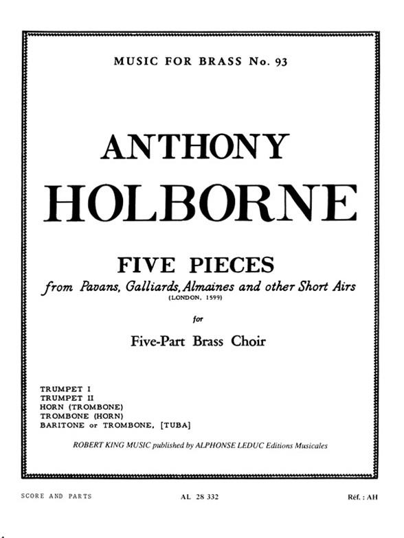 5 Pièces  for 5-part brass choir (Trp, Hn/Pos, Pos/Hrn, Bar/Pos/Tb)  score and parts