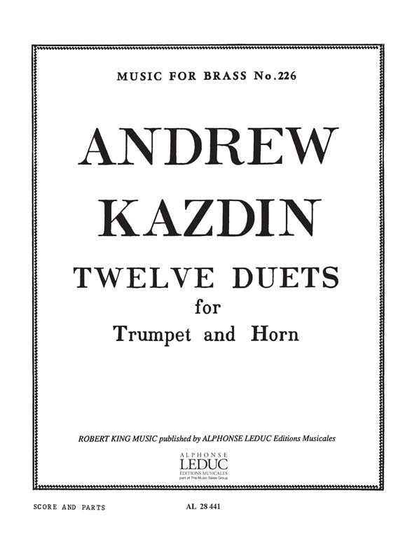 12 Duets  for trumpet and horn  score and parts