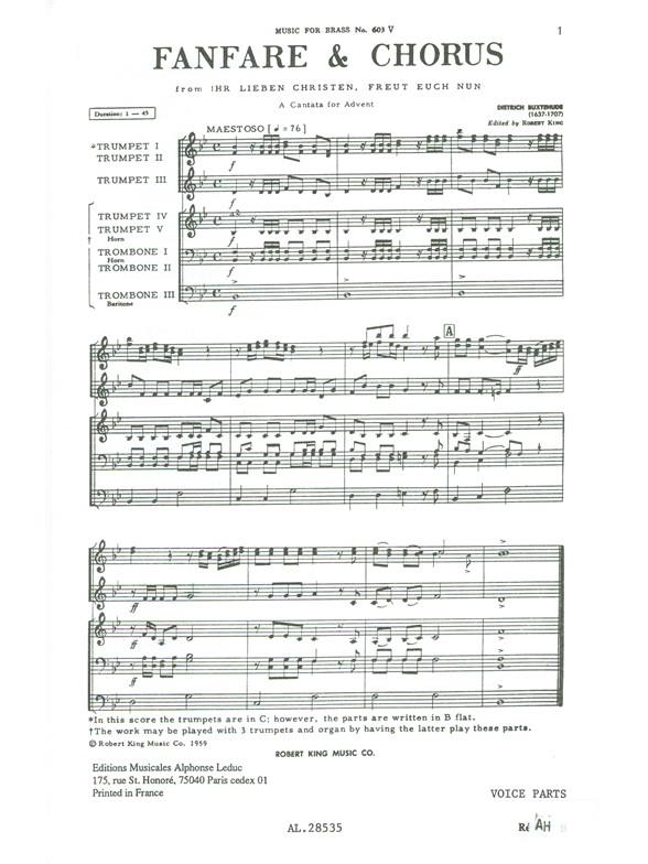 Fanfare & Chorus&nbsp;&nbsp;for brass octet&nbsp;&nbsp;score