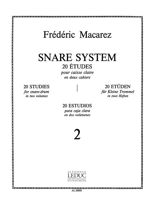 Snare System - 20 Études vol.2 (no.11-20)&nbsp;&nbsp;pour caisse claire&nbsp;&nbsp;